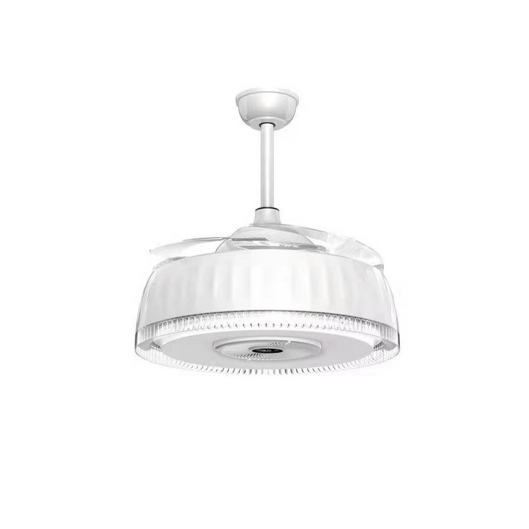 Modern Invisible Fin Color Light Fan Lamp