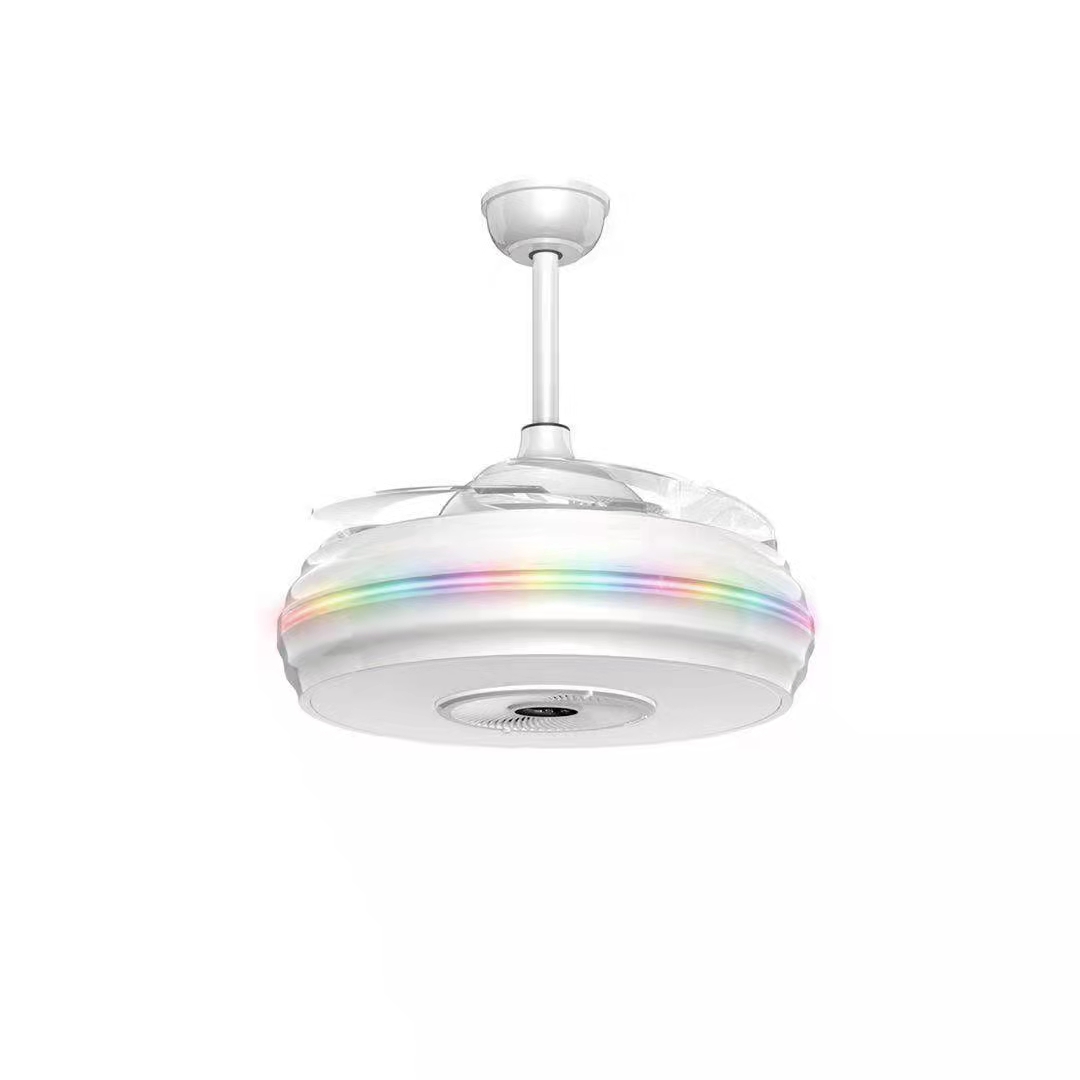 LED Modern Invisible Color Light Fan Lamp