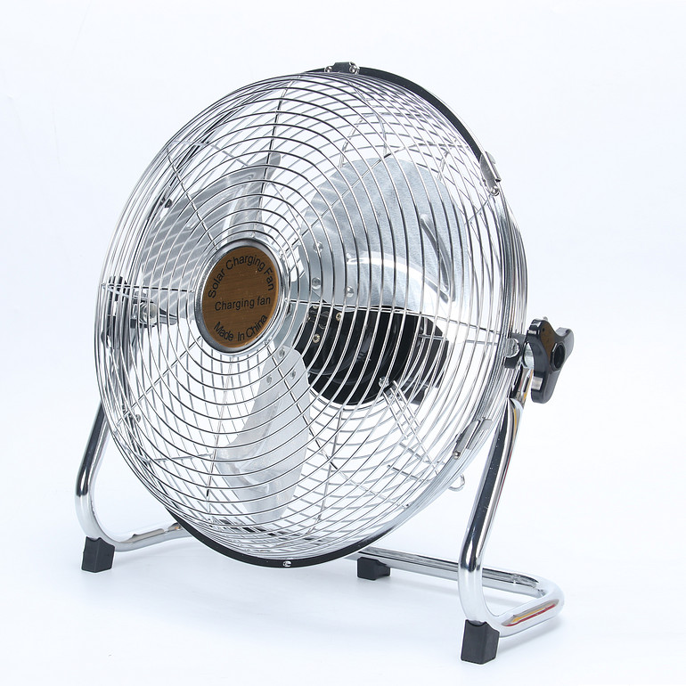 Portable outdoor solar-powered floor fan