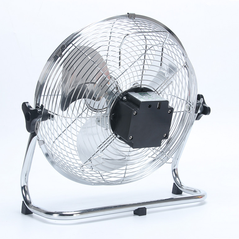 Portable outdoor solar-powered floor fan