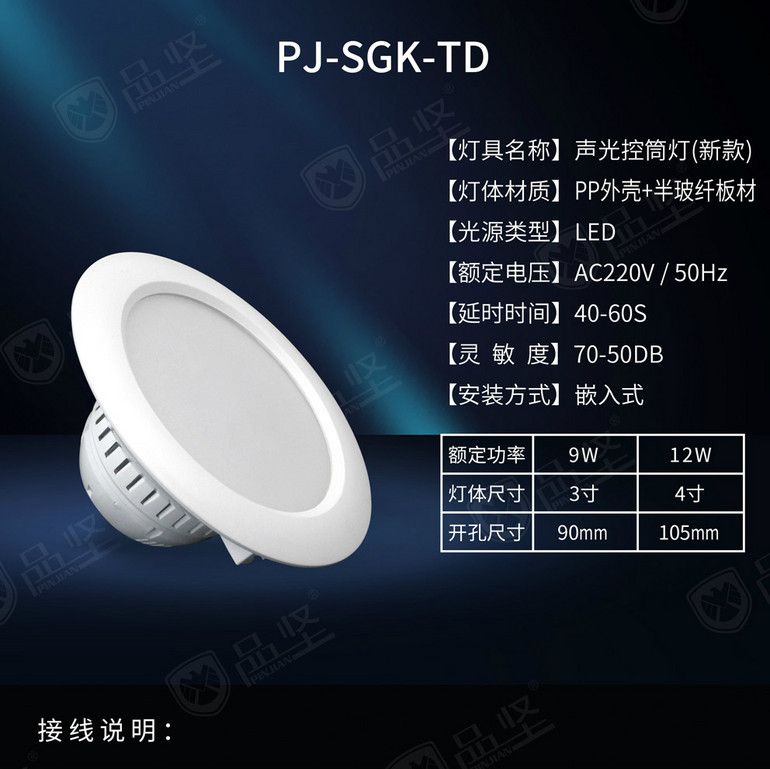 Embedded Sound Light Control Down Light