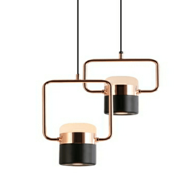 Rose Gold Suspension Line Single Head Chandelier