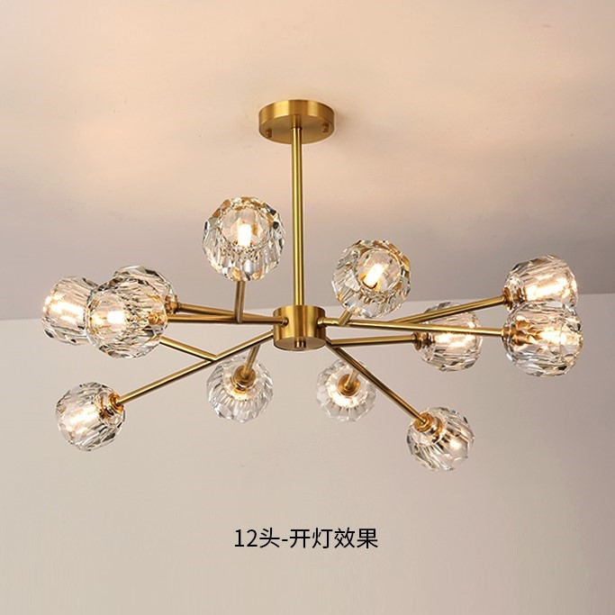 Light Deluxe Living Room Bedroom Dining Room G9 Light Source Crystal LED Chandelier