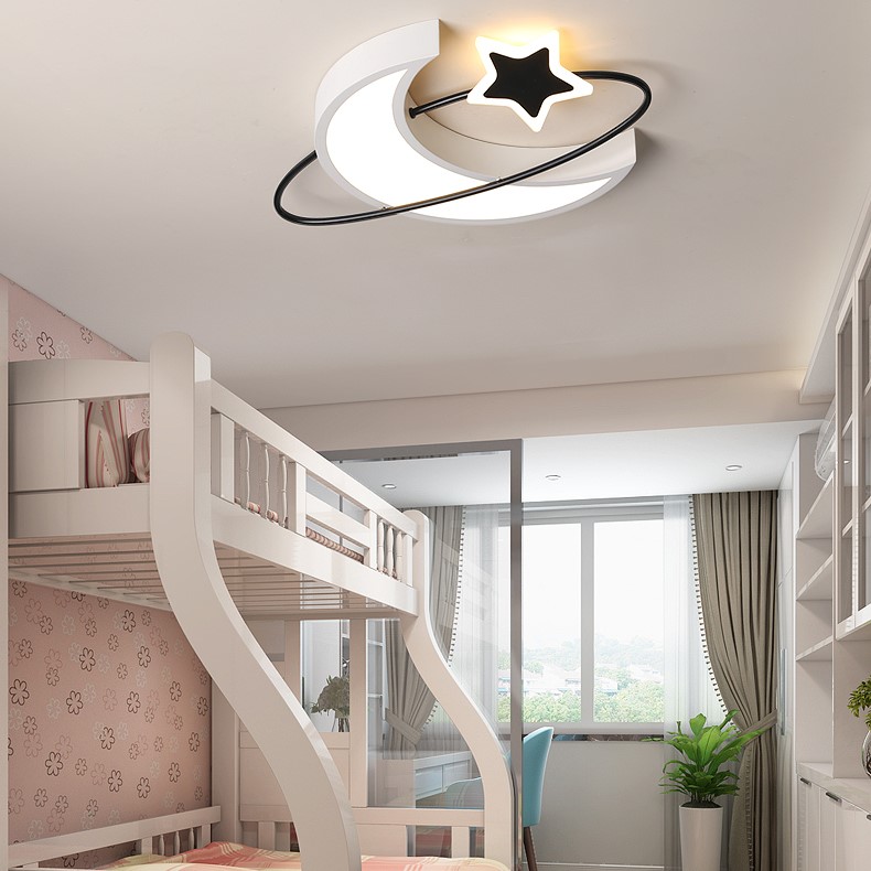 Bedroom iron acrylic electroless dimming moon ceiling light
