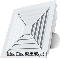 Aluminium-faced white panel integrated fan