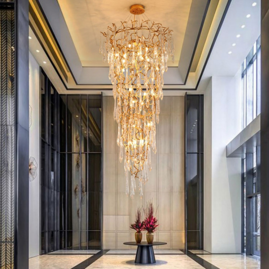 Hall Luxurious Warm Crystal Chandelier