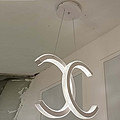 Modern Double C Type Overlapping Chandelier