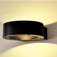 Black Circle Light Up And Down Wall Lamp