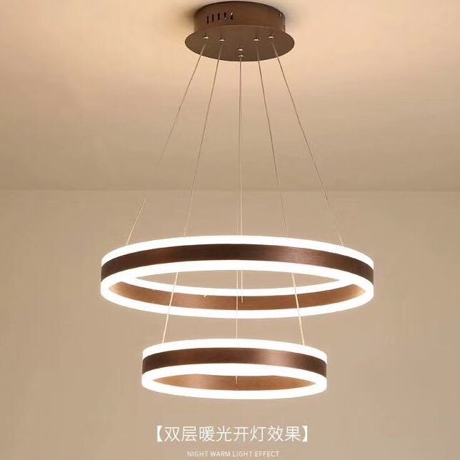 Simple Double Layer Warm Light Chandelier