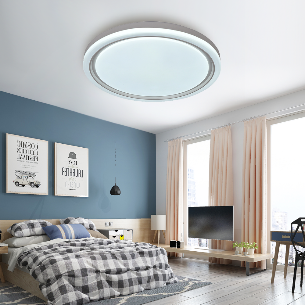 Modern simple circular LED ceiling light in bedroom and living room