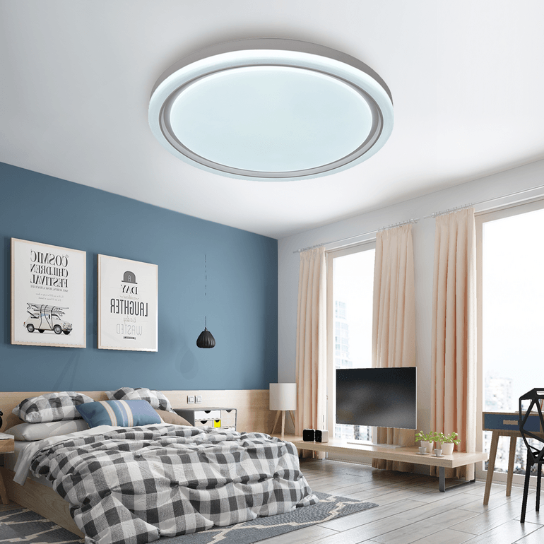 Modern simple circular LED ceiling light in bedroom and living room