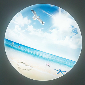 Modern beach ocean living room bedroom round LED ceiling light