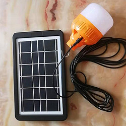 Outdoor stand with bright solar-charged LED bulb lights