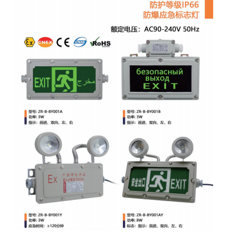 IP66 highlights energy-saving explosion-proof sign emergency light