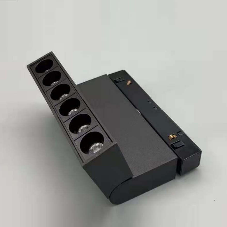 Embedded dark - mounted guide rail with no frame and no main LED track spotlights