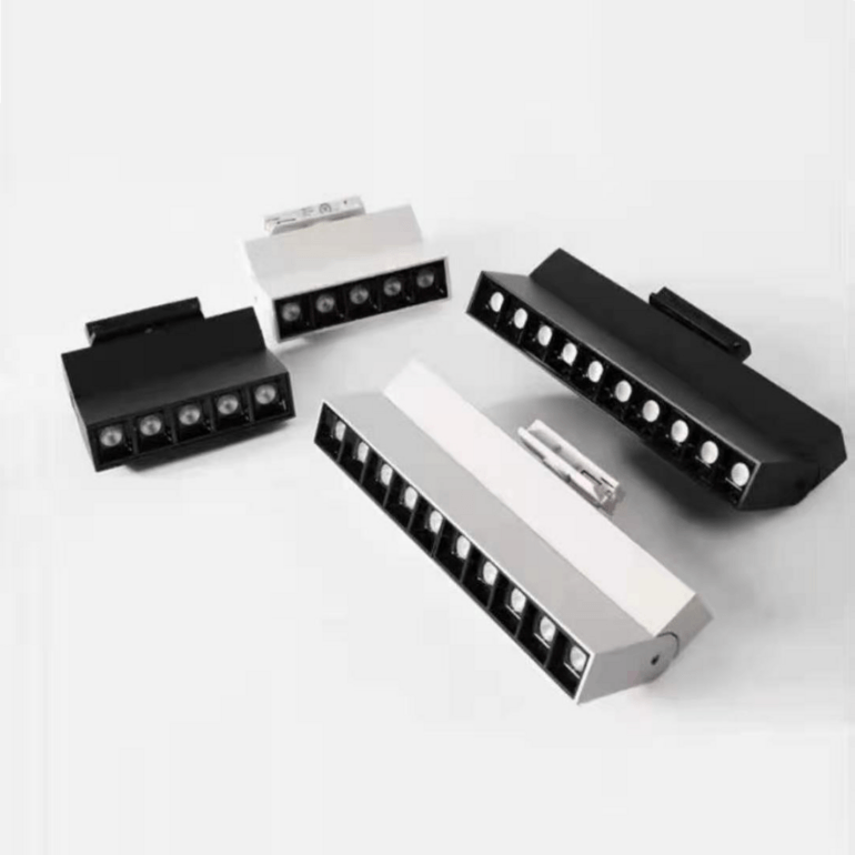 Bezel-less recessed magnetic suction COB track spotlights