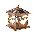 Gate Coppery Solar Pillar Lamp