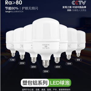 Home corridor living room plastic - coated aluminum high - light energy - saving LED bulb