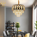 Postmodern light luxury villa living room bedroom round crystal chandelier