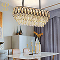 Postmodern creative light luxury villa restaurant oval crystal chandeliers