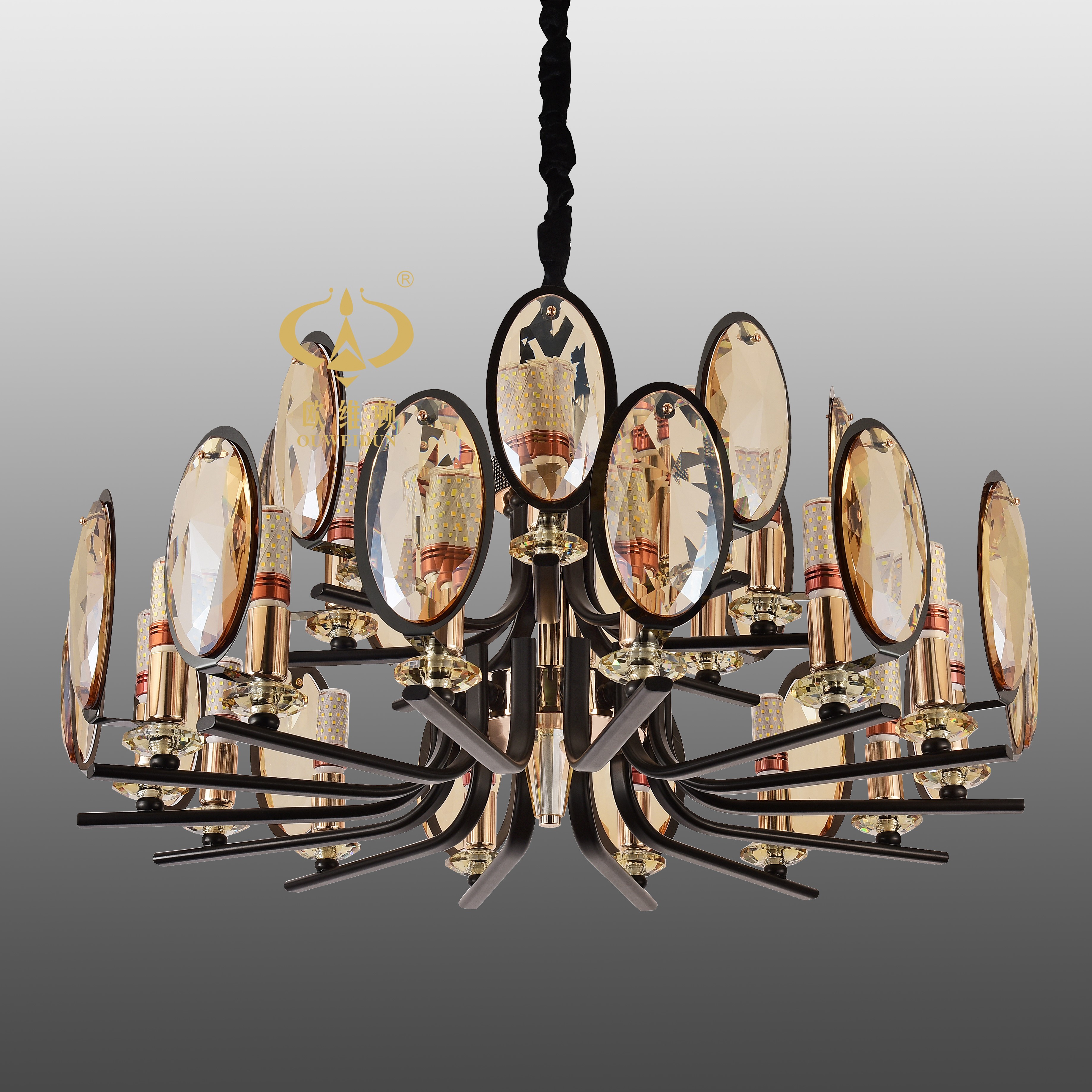 Postmodern European style villa hall dining room light luxury crystal chandeliers