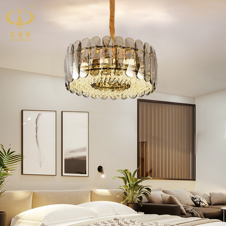 European style light luxury living room dining room creative LED crystal chandelier