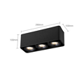 LED Double Head Square Surface Mounted Down Light