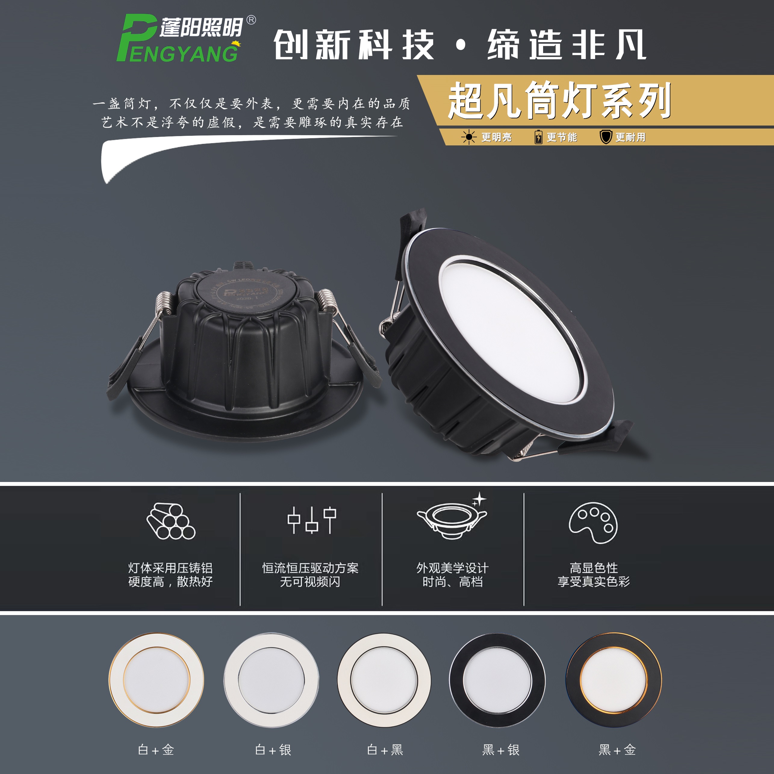 Indoor Home Extraordinary Series Highlight Strobless Energy Saving COB Downlight