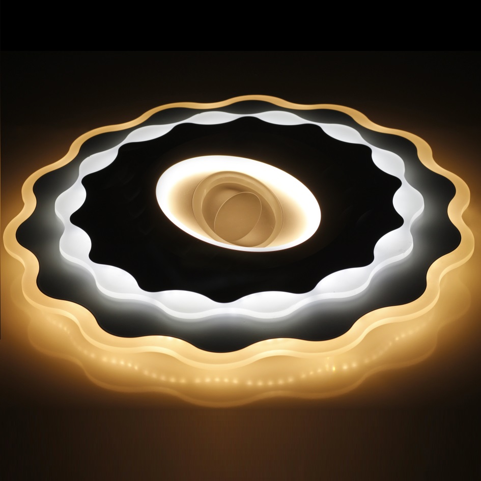 Creative personality modern bright energy-saving LED tri-color variable light ceiling light