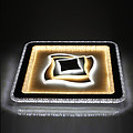 Bedroom living room square creative personality tri-color variable light LED ceiling light