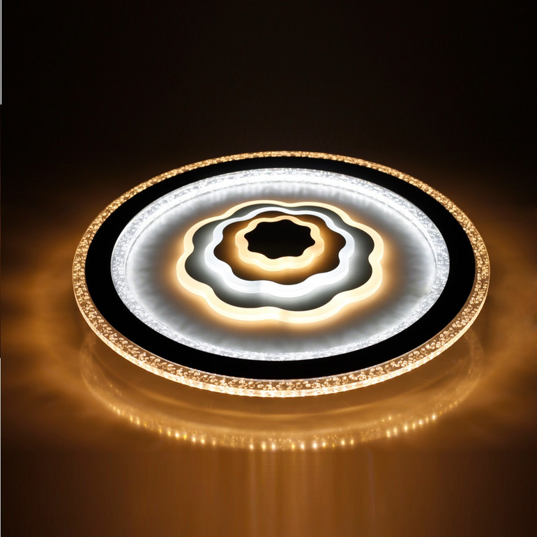 Creative light luxury, bright and energy-saving three-color variable light LED ceiling light