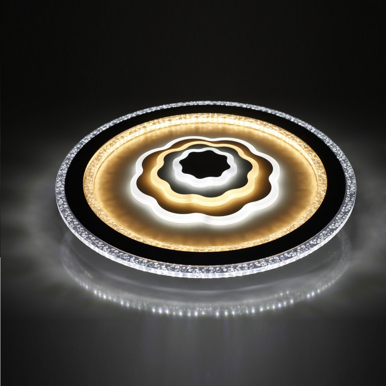 Creative light luxury, bright and energy-saving three-color variable light LED ceiling light