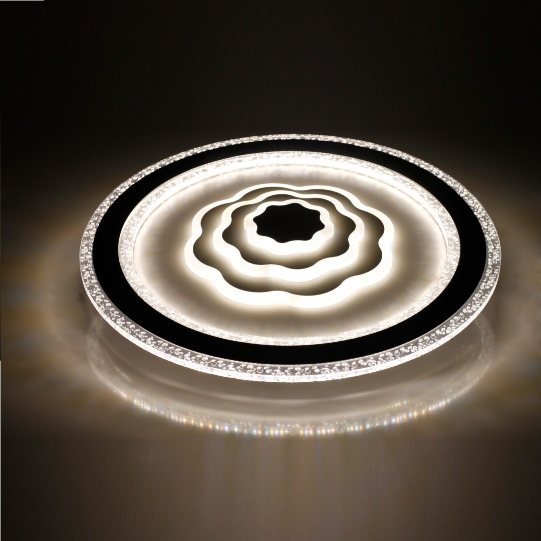 Creative light luxury, bright and energy-saving three-color variable light LED ceiling light