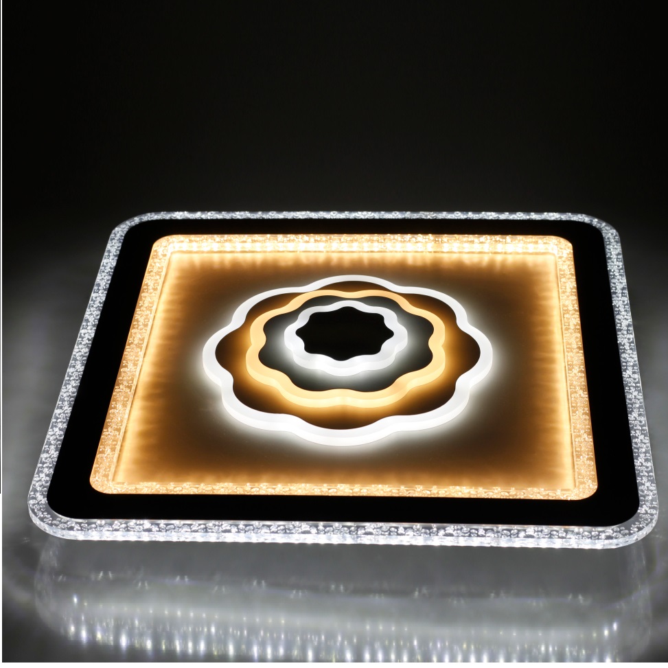 Creative light luxury square three-color variable light highlight energy-saving LED ceiling light