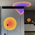 Modern simple Italian halo sunset rainbow projection floor lamp