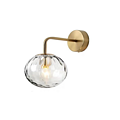 Bathroom Brass Water Pattern Milk White Ball Wall Lamp