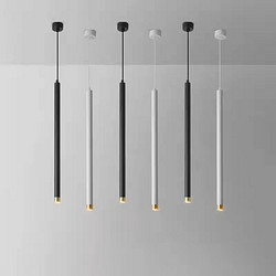 Minimalist creative light luxury slender cylindrical single head chandelier