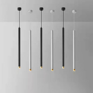 Minimalist creative light luxury slender cylindrical single head chandelier