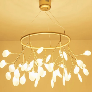 American Style Glowworm Yellow Light Chandelier