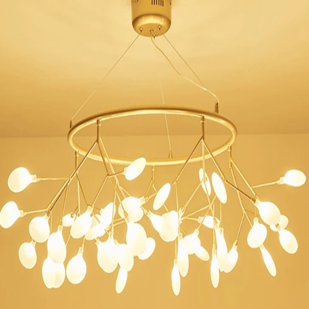 American Style Glowworm Yellow Light Chandelier