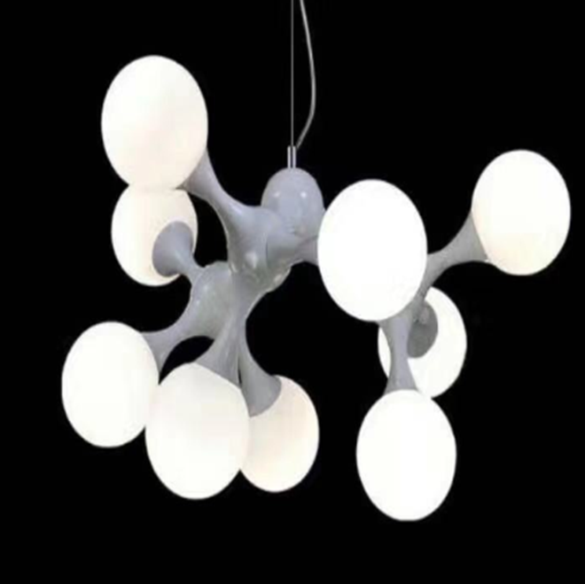 Europe And America Simple Milk White Glass Chandelier