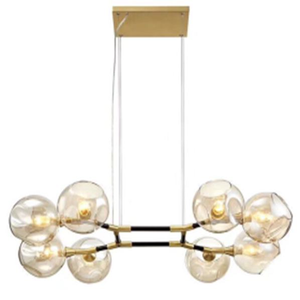 Light Luxury Metal Glass Ball Chandelier