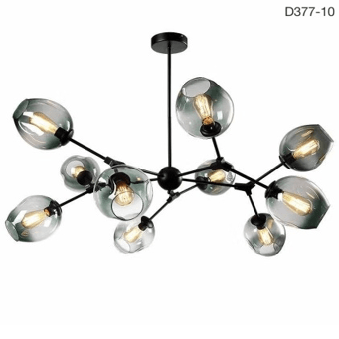 Living Room Modern Black Pole Chandelier