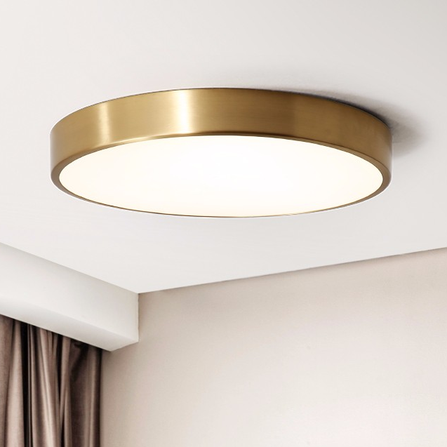 Bedroom Simple Gold Circle Ceiling Lamp