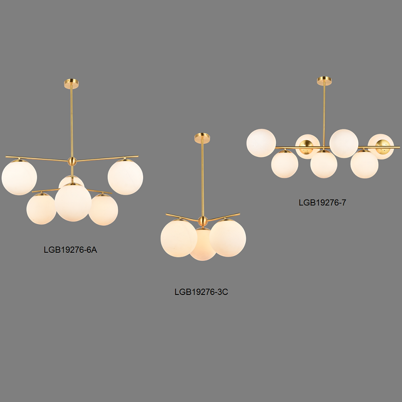 Bedroom Simple Milk White Ball Chandelier
