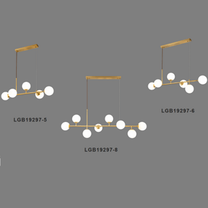 Simple Straight Row Milk White Ball Chandelier