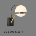Simple Black Ring White Ball Wall Lamp