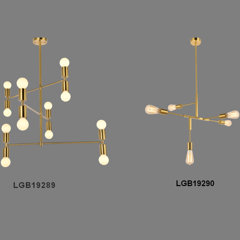 Modern Golden Light Bulb Chandelier