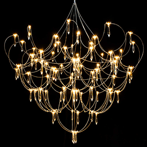 Simple and customized Star Rain Little Man Waist (Wave) Upward Edition Crystal Chandelier