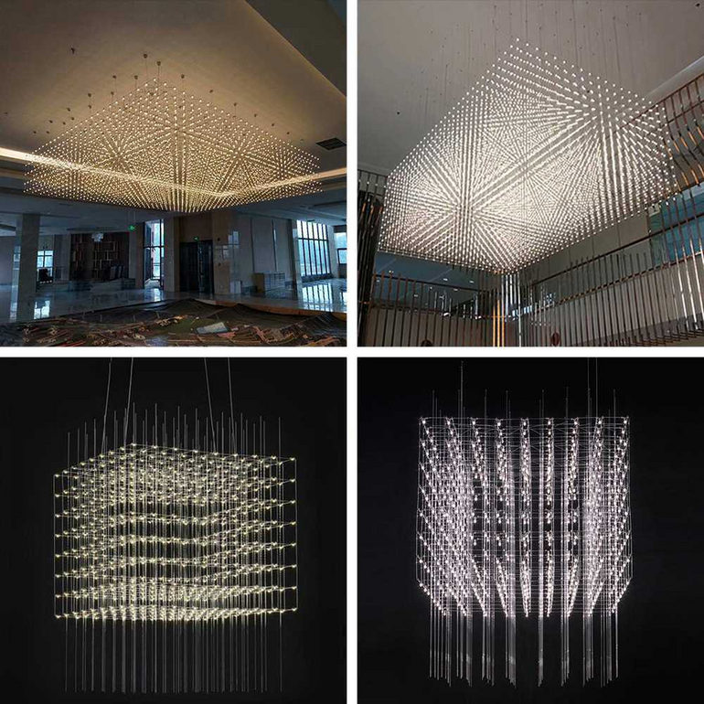 Light Cube non-standard engineering customized large chandeliers